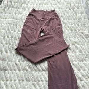 Womens Flare Leggings with Tummy Control Crossover Waist and Wide Leg